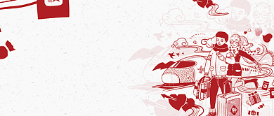 2019年红色剪纸风文明春运海报微信公众号素材图片背景