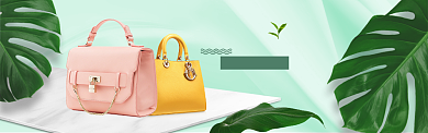 绿色女包新品促销电商淘宝banner背景