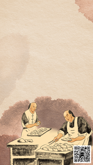 传统美食小笼包手机海报背景