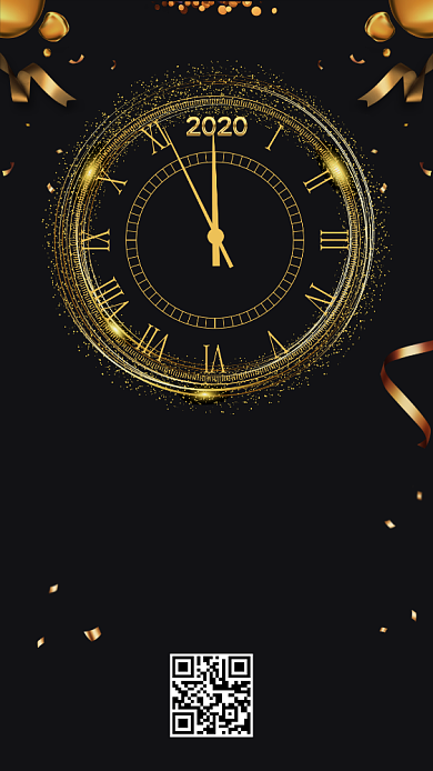 黑金背景新年倒计时手机海报背景