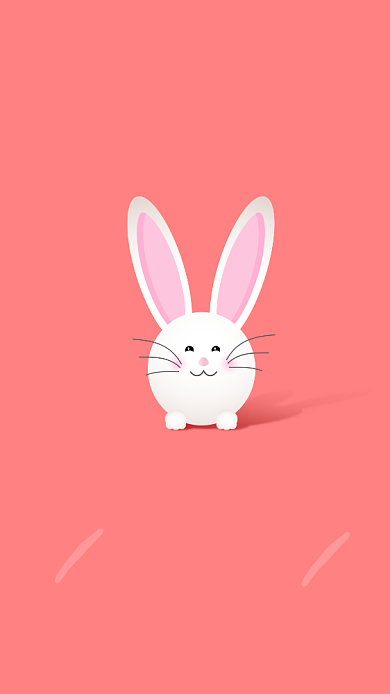 现代简约大气粉红兔子手机壁纸海报背景