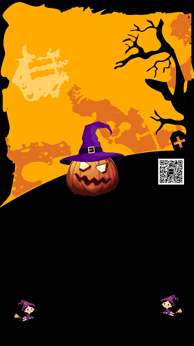 黑色卡通简约创意万圣节酒吧专场海报背景