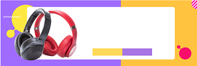 时尚耳机专场淘宝banner背景