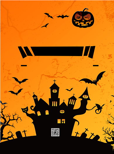 黑色时尚扁平化万圣节促销宣传海报背景