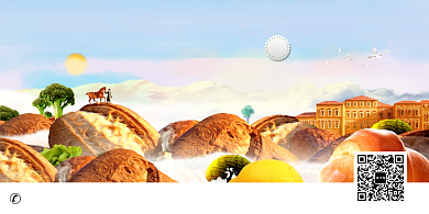 创意美食风景展板背景