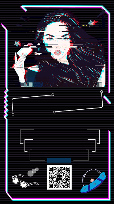 抖音风艺术展手机海报背景
