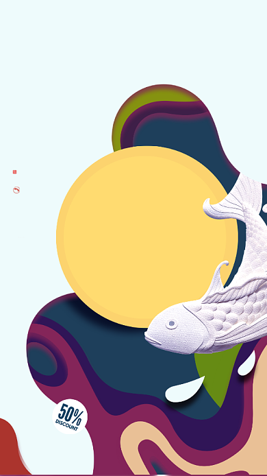 美味海鲜美食手机促销海报背景