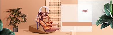 女鞋特惠大促海报banner背景