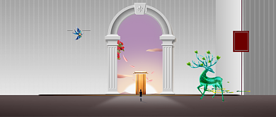 简约质感房产宣传公众还首图背景