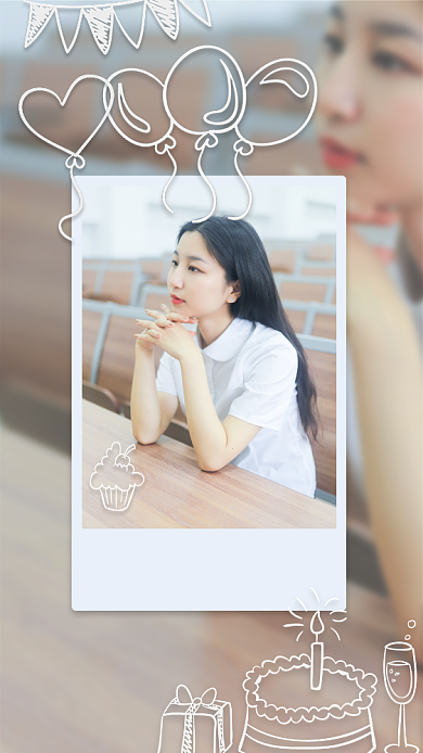 小清新创意格调生日贺卡手机海报背景