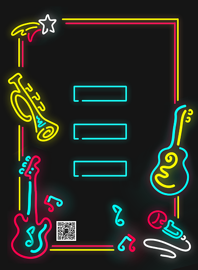 彩色霓虹音乐节宣传海报模板背景