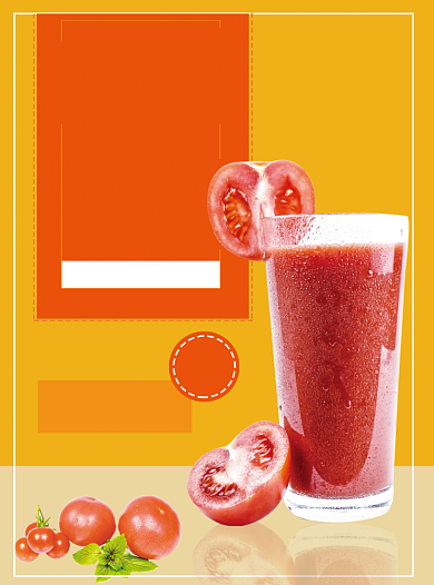 新鲜果汁番茄汁促销宣传单背景