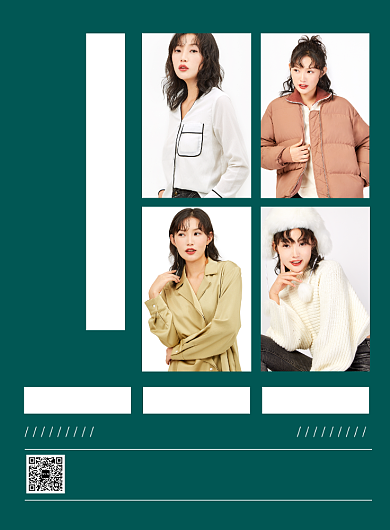 绿色简约冬季服装促销海报背景