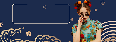 国潮年终钜惠淘宝banner背景