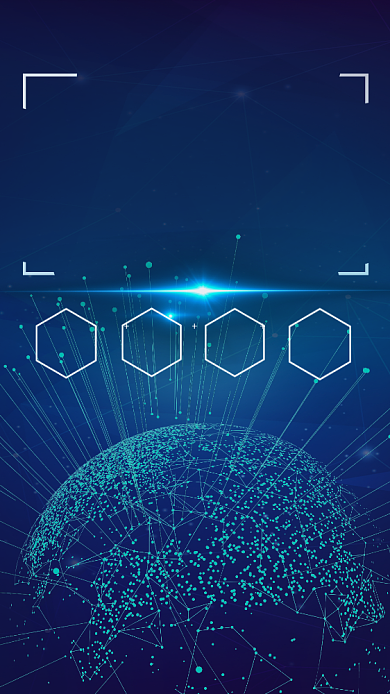 简约区块链创新未来科技宣传手机海报背景