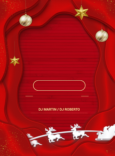 红色剪纸风圣诞快乐圣诞节宣传促销海报背景