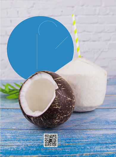 清新椰子水果印刷海报背景