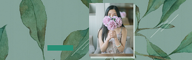 绿色调爆款女装上新banner背景