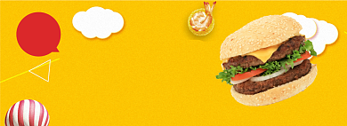 汉堡限时折扣专场淘宝banner背景