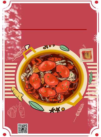 阳澄湖大闸蟹促销印刷海报背景