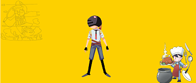 卡通手绘吃鸡手机首图背景