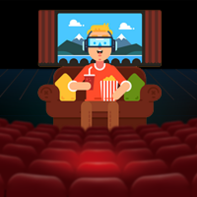 北京国际电影节手绘插画红色公众号次图背景