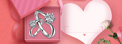 天猫情侣钻戒限时优惠促销淘宝banner背景