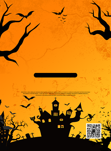 黄色大气卡通万圣节一起来捣蛋宣传海报背景