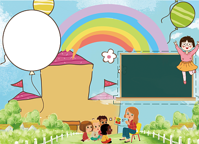 卡通可爱手绘开学季小报背景