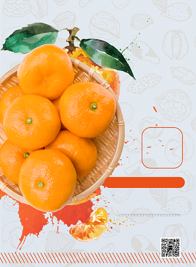 橙色简约新鲜水果柑橘特卖推广海报背景