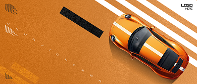 橙色春季车展公众号首图背景