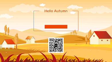 秋天你好日签海报背景