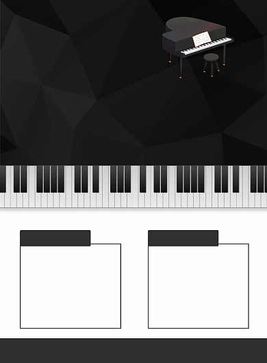 黑白钢琴工作室招聘老师宣传印刷海报背景