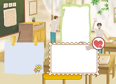 创意卡通新学期开学小报背景