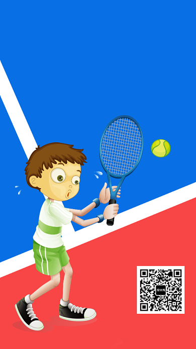 蓝色网球宣传比赛手机海报背景