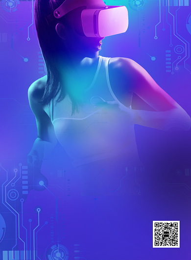 VR技术全景观影创意海报印刷海报背景