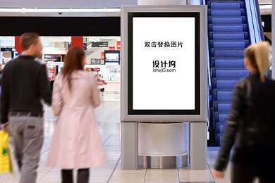 商场广告牌贴图样机背景