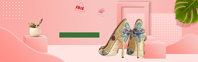 女鞋上新粉色电商淘宝banner背景