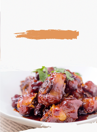 糖醋排骨简洁美食印刷海报背景