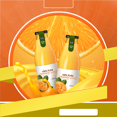 天猫过年不打烊食品饮料橙汁促销主图直通车背景