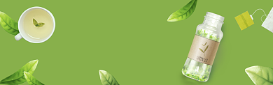 清新绿茶产品banner背景