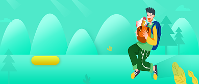 绿色插画高考指南公众号首图背景