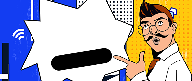 蓝色黄色卡通双十二预售公众号首图背景