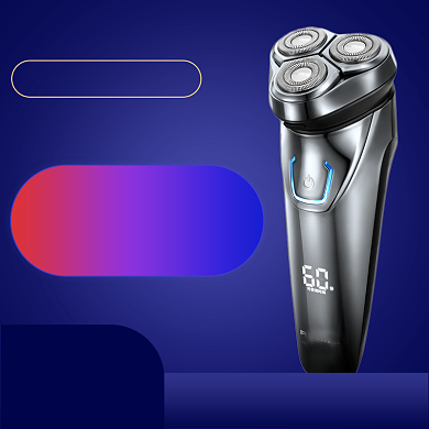 蓝色紫色黄色多功能剃须刀套餐优惠直通车背景