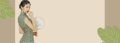 国潮女装淘宝banner背景
