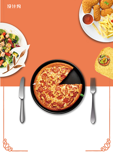 创意西餐印刷海报背景