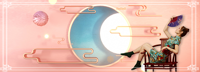 国潮风写真特惠专场淘宝banner背景