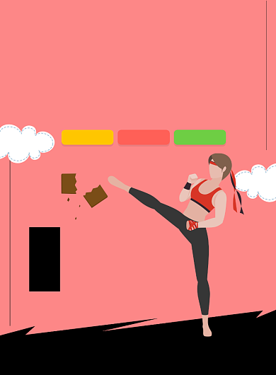 创意简约插画跆拳道培训班印刷海报背景