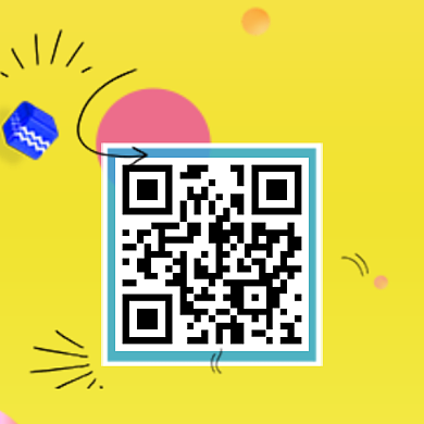 手绘卡通关注二维码背景