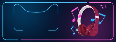 红蓝赛博朋克双十一蓝牙耳机banner背景